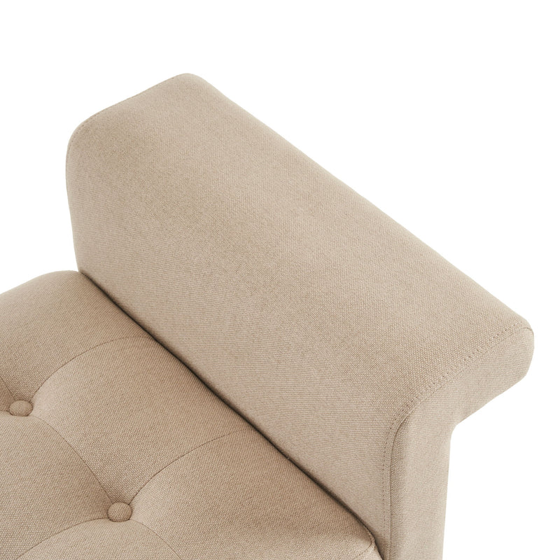 Elegant Tufted Ottoman - Beige / Brown - R&R Furniture Gallery (Fountain Valley, CA)