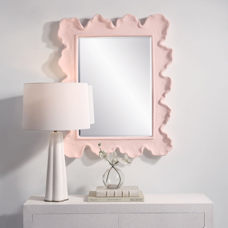 Uttermost Sea Coral wall mirror featuring a detailed, natural coral design frame, perfect for coastal or ocean-themed decor.