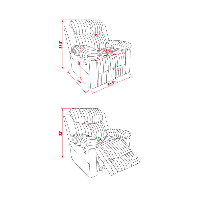 Bruni - Glider Recliner With Manual Recline - R&R Furniture Gallery (Fountain Valley, CA)