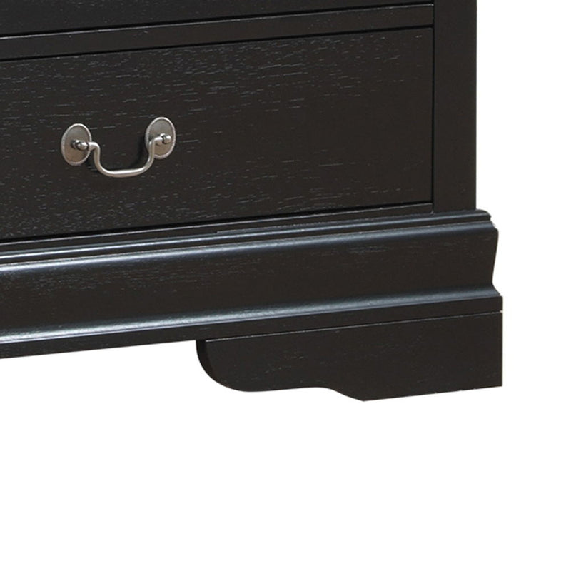 Elegant black dresser from Glory Furniture with traditional design, featuring multiple drawers and a polished finish.