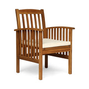 Noble House Casa acacia wood dining chair set with cushions, stylish and comfortable for modern dining rooms.