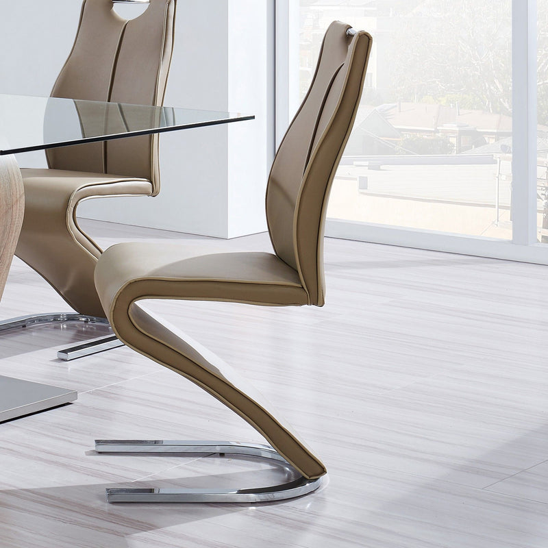 Tony - Dining Chairs (Set of 2) - Brown / Beige - R&R Furniture Gallery (Fountain Valley, CA)