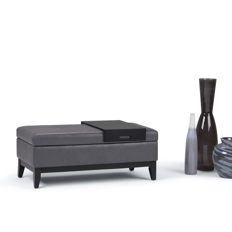 Oregon - Contemporary Storage Ottoman Bench With Tray - R&R Furniture Gallery (Fountain Valley, CA)