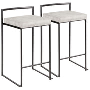 Lumi Source Fuji contemporary stackable counter stool set with modern design and wooden legs, perfect for kitchen or bar area.
