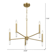 Courtyard - 5 Light Candle Chandelier - Clear / Gold - R&R Furniture Gallery (Fountain Valley, CA)