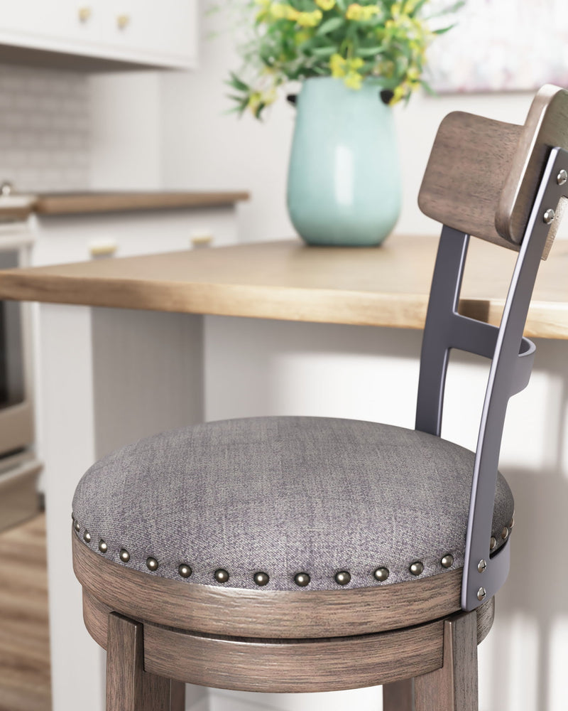 Caitbrook - Tall UPH Swivel Barstool - Gray - R&R Furniture Gallery (Fountain Valley, CA)