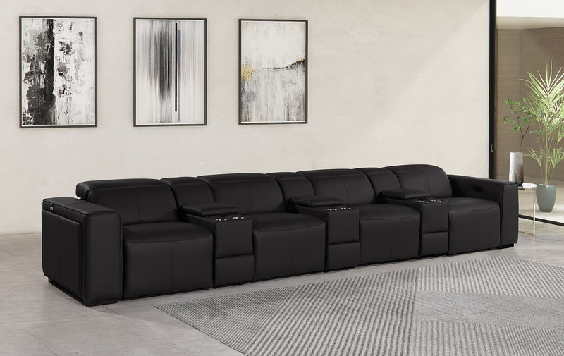 1224 - 7-Piece Modular Power Reclining Sofa In With 4 Power Recliners & Power Headrests - R&R Furniture Gallery (Fountain Valley, CA)