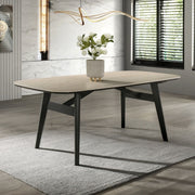 Lark - Dining Table - Travertine / Black - R&R Furniture Gallery (Fountain Valley, CA)