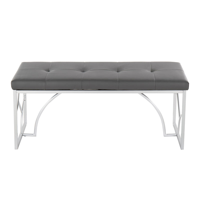 Lumi Source Constellation elegant contemporary upholstered bench with a sleek, modern design and plush fabric for stylish seating.