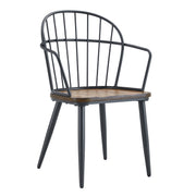 Industrial Inspired Indoor Dining Chair With Metal Legs And Birch (Set of 2) - Black / Natural - R&R Furniture Gallery (Fountain Valley, CA)