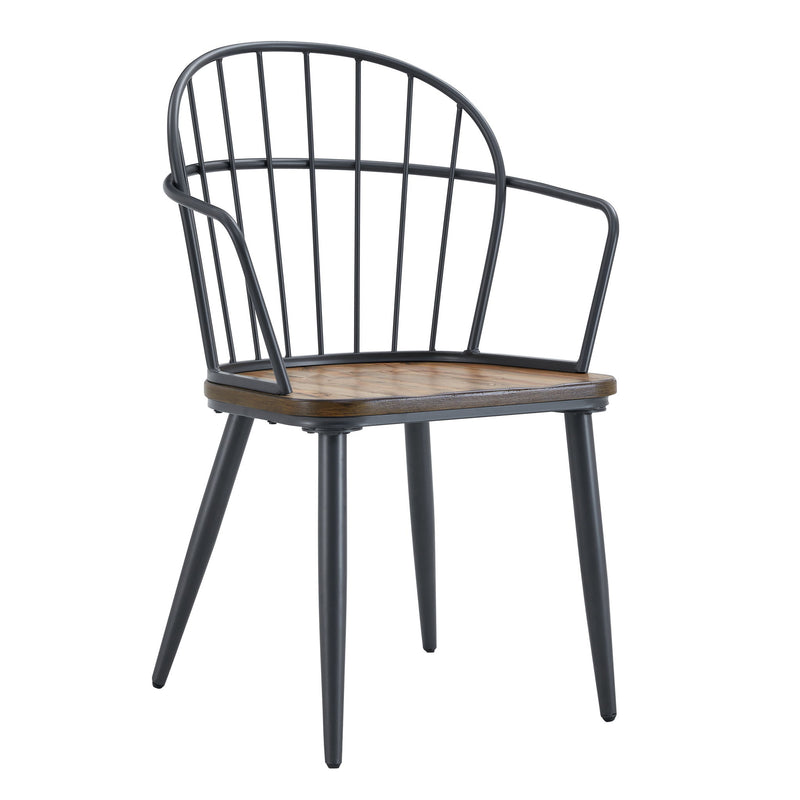 Industrial Inspired Indoor Dining Chair With Metal Legs And Birch (Set of 2) - Black / Natural - R&R Furniture Gallery (Fountain Valley, CA)