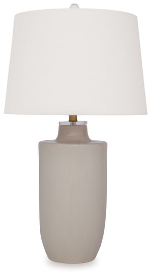 Cylener - Ceramic Table Lamp - Off White - R&R Furniture Gallery (Fountain Valley, CA)