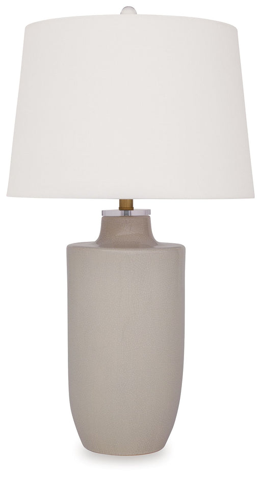 Cylener - Ceramic Table Lamp - Off White - R&R Furniture Gallery (Fountain Valley, CA)