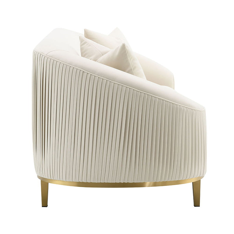 Martina - Sofa With 2 Pillows - Ivory Velvet - R&R Furniture Gallery (Fountain Valley, CA)
