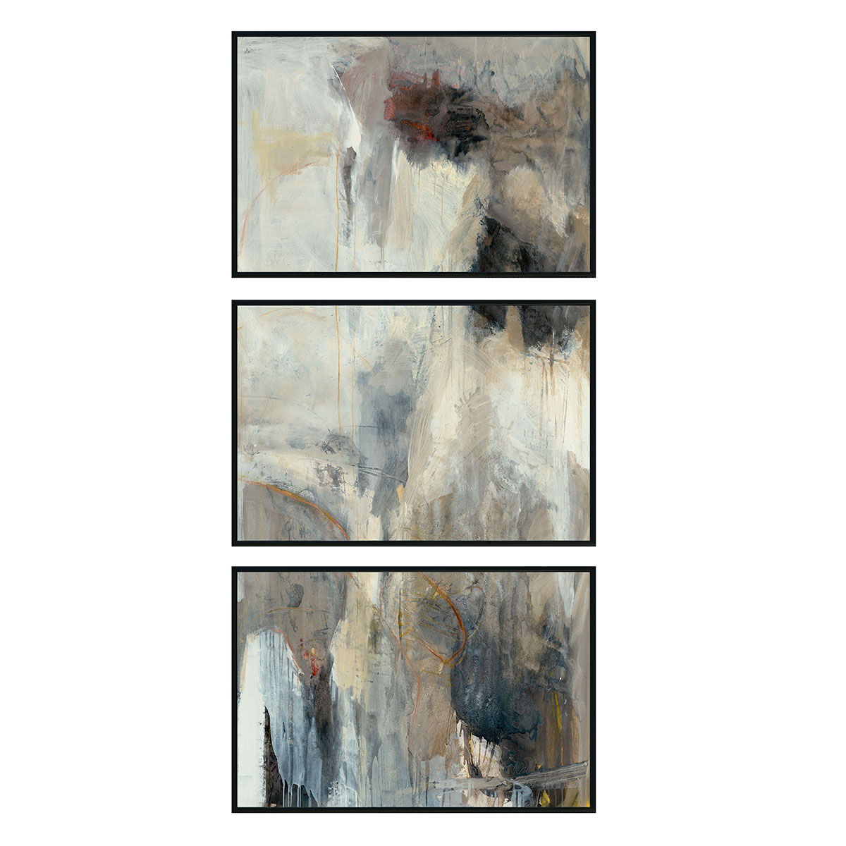 Scar - 72" x 36" Painting By Buddy Whitlock (Set of 3) - Black - R&R Furniture Gallery (Fountain Valley, CA)