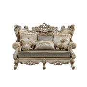 Ranita - Loveseat With 6 Pillows - Fabric & Champagne - R&R Furniture Gallery (Fountain Valley, CA)