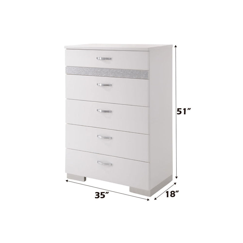 Naima II - Chest - White High Gloss - R&R Furniture Gallery (Fountain Valley, CA)