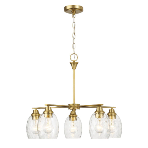 5 Lights Linear Arms With Chain Chandelier - Clear / Gold - R&R Furniture Gallery (Fountain Valley, CA)