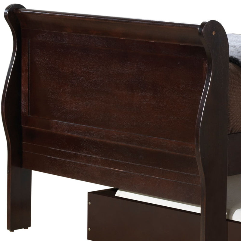 Elegant Glory Furniture trundle bed with classic design, featuring a wooden frame and a pull-out mattress for versatile sleeping options.