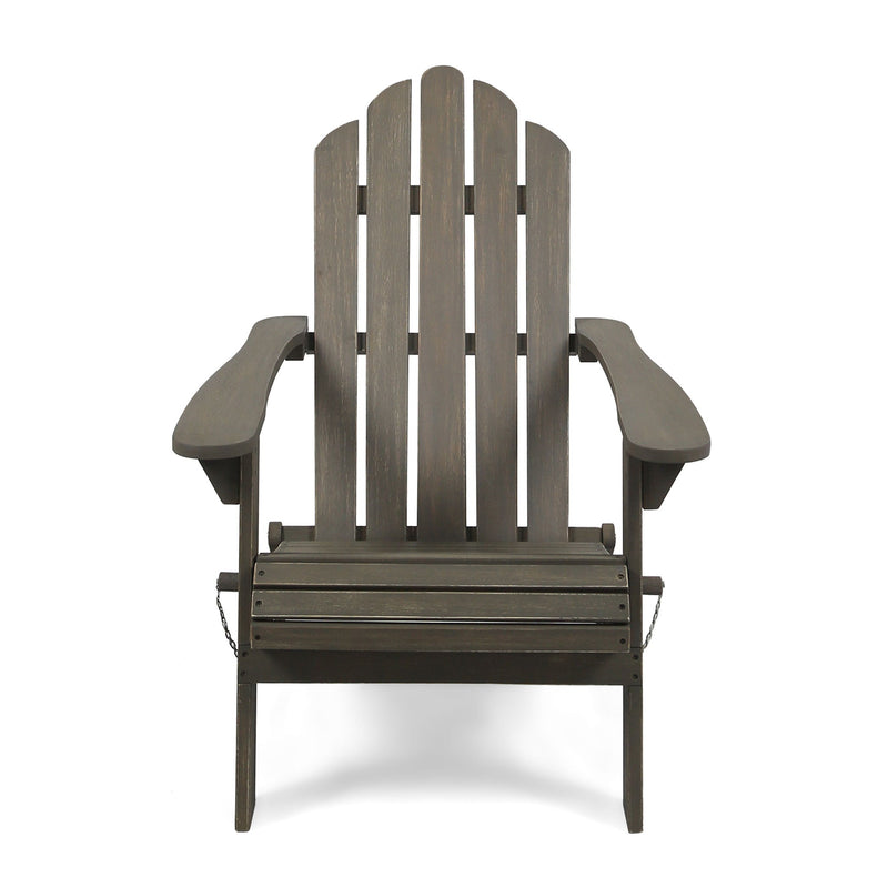 Outdoor Foldable Adirondack Chair With Hand Crafted Details - Gray - R&R Furniture Gallery (Fountain Valley, CA)