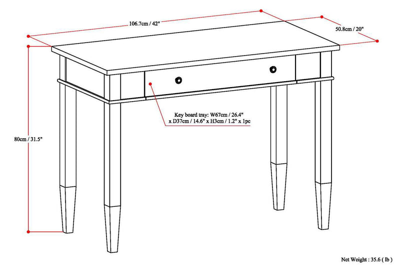 Carlton - Home Office Desk - Dark Tobacco Brown - R&R Furniture Gallery (Fountain Valley, CA)