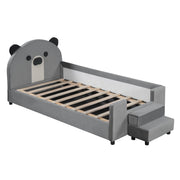 Upholstered Daybed With Bear Shaped Headboard, Hydraulic System And Breathable Fence - R&R Furniture Gallery (Fountain Valley, CA)