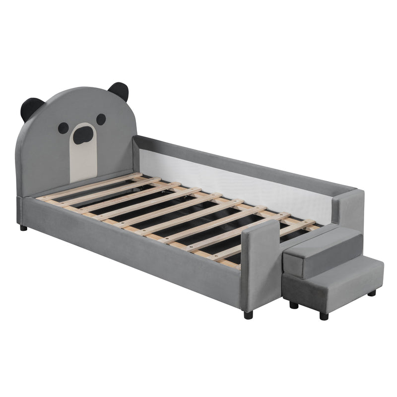 Upholstered Daybed With Bear Shaped Headboard, Hydraulic System And Breathable Fence - R&R Furniture Gallery (Fountain Valley, CA)