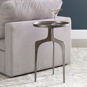 Uttermost Kenna accent table with a sleek, modern design featuring a round top and metal base, perfect for stylish living spaces.