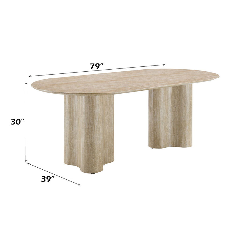 Jirina - Dining Table - Travertine Pattern - R&R Furniture Gallery (Fountain Valley, CA)