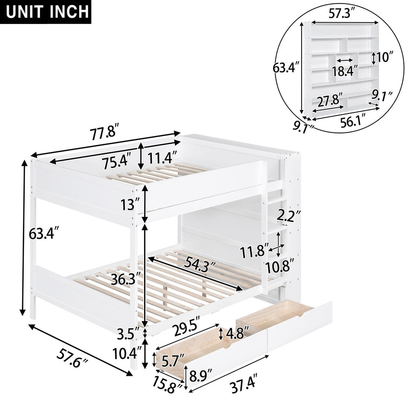 Bunk Bed With 2 Drawers And Multi Layer Cabinet - R&R Furniture Gallery (Fountain Valley, CA)
