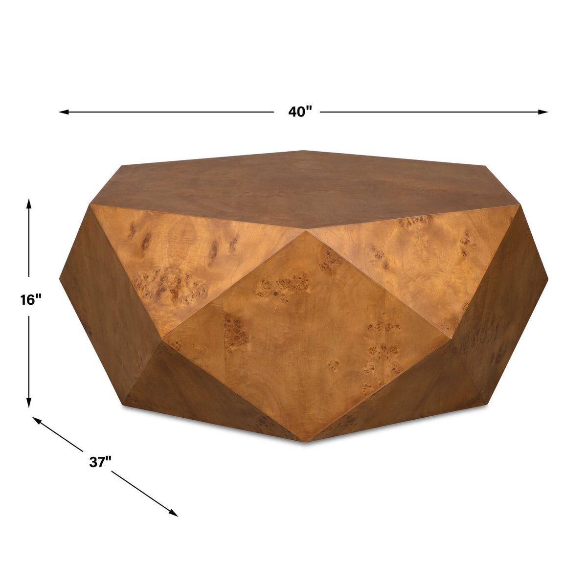 Hughes - Geometric Coffee Table - Dark Brown