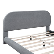 Upholstered Platform Bed With Thick Solid Frame And Stylish Curve-Shaped Design - R&R Furniture Gallery (Fountain Valley, CA)