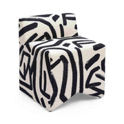 Pippa - Brushstroke Print Stool - Black / White - R&R Furniture Gallery (Fountain Valley, CA)