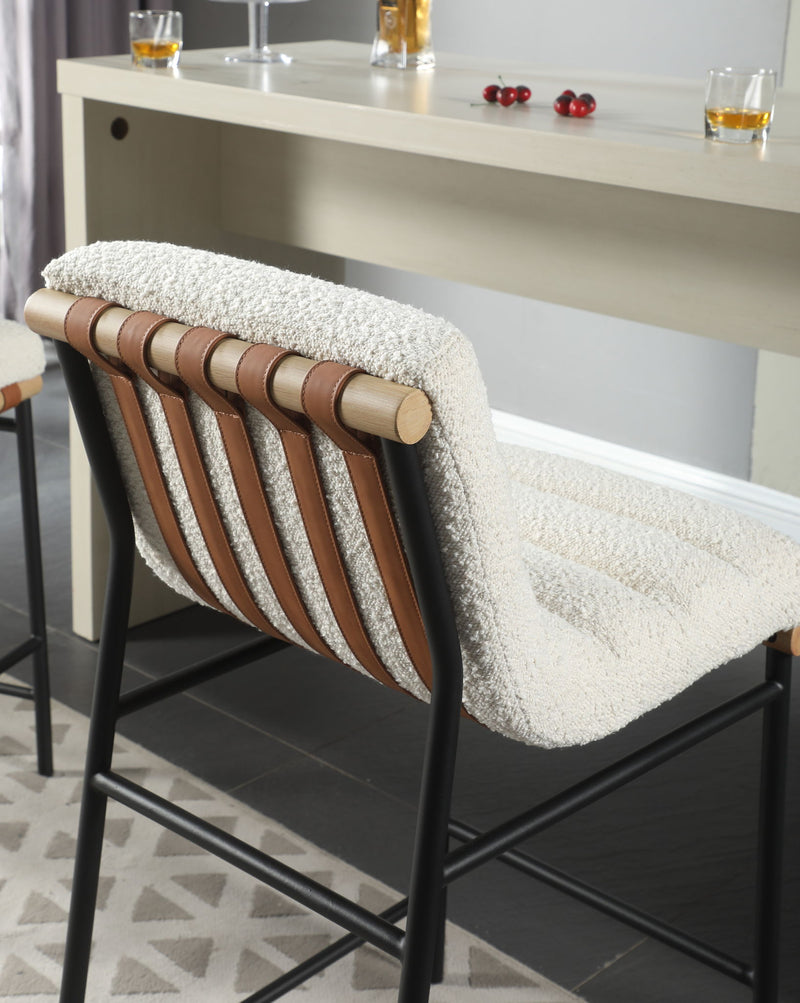 Lahni - 17" Boucle Fabric Counter Height Chair - R&R Furniture Gallery (Fountain Valley, CA)