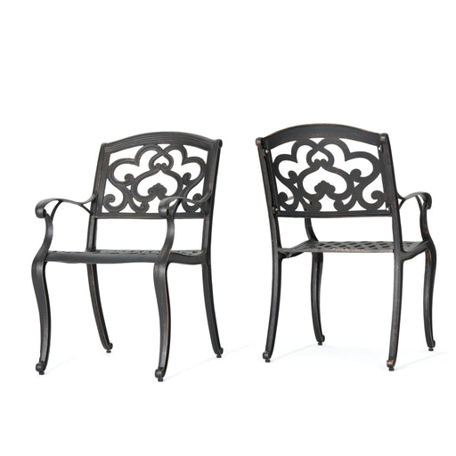Cast Aluminum Dining Chair With Hand Crafted Details - Copper - R&R Furniture Gallery (Fountain Valley, CA)