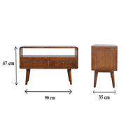 Solid Wood Curved Media Unit - R&R Furniture Gallery (Fountain Valley, CA)