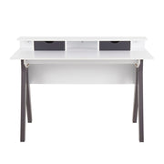 Lumi Source Wishbone contemporary lift top desk in gray and white with sleek modern design and spacious workspace.