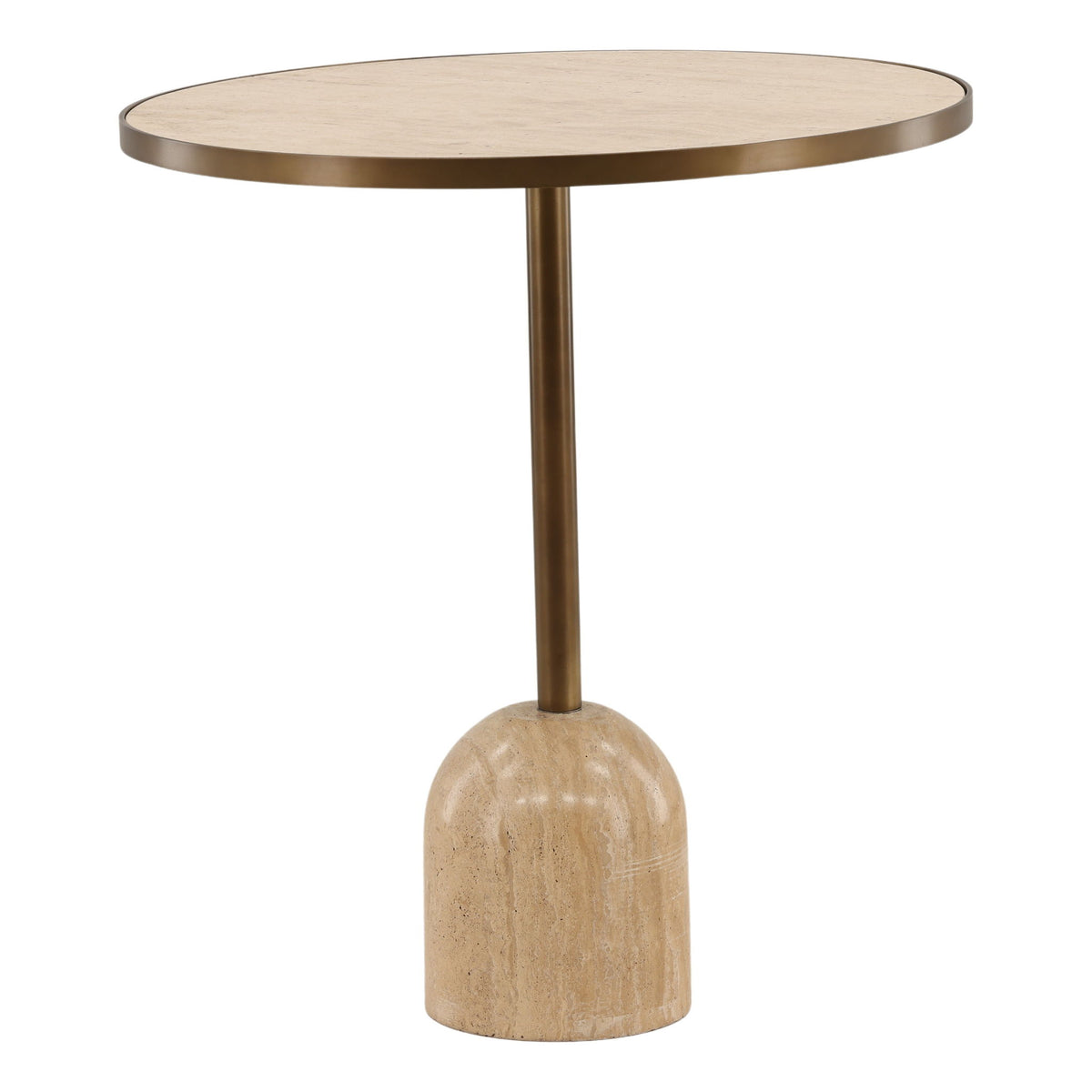 Idrina - Bistro Table - Natural And Antique Brass
