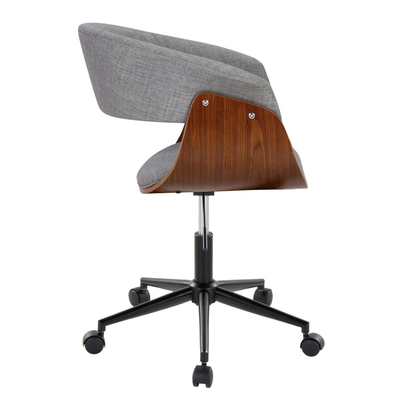 Lumi Source Vintage Mod mid-century modern office desk chair with sleek wooden legs and cushioned seat.