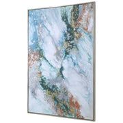 Abstract blue Mercury Hand canvas art by Uttermost, showcasing vibrant brushstrokes and modern abstract design on a canvas.