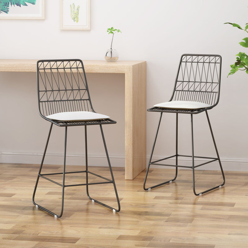 Yearning - Iron Counter Stool With Water Resistant Cushion - R&R Furniture Gallery (Fountain Valley, CA)