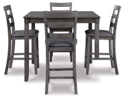 Bridson - Square Counter TBL Set (Set of 5) - Gray - R&R Furniture Gallery (Fountain Valley, CA)