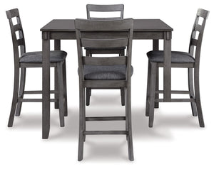 Bridson - Square Counter TBL Set (Set of 5) - Gray - R&R Furniture Gallery (Fountain Valley, CA)