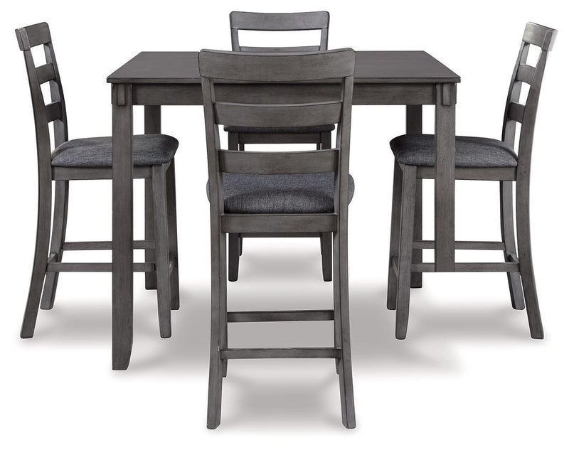 Bridson - Square Counter TBL Set (Set of 5) - Gray - R&R Furniture Gallery (Fountain Valley, CA)