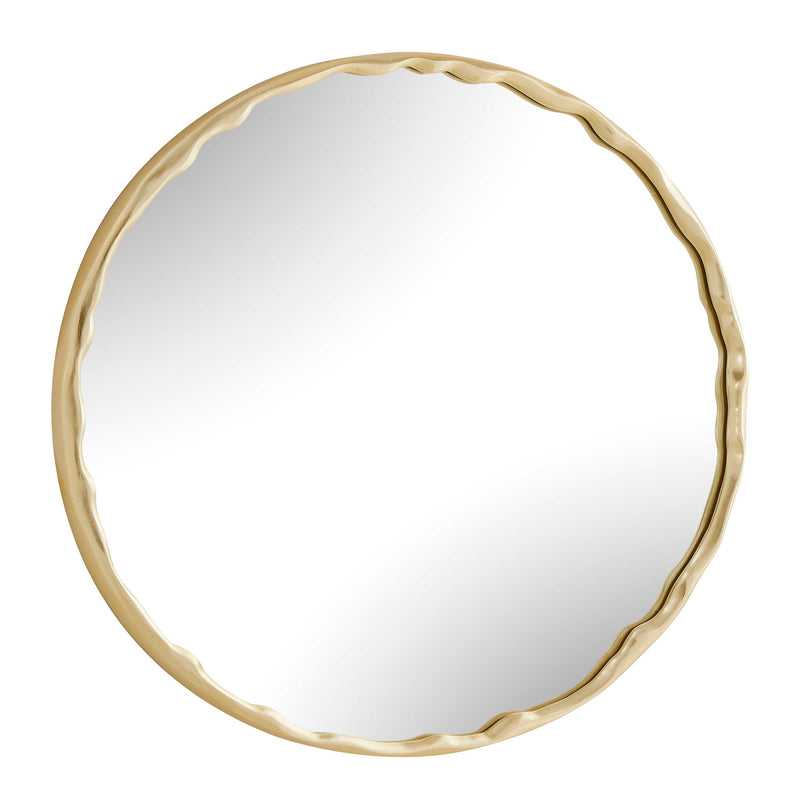 Crinkle - Round Mirror - Brass