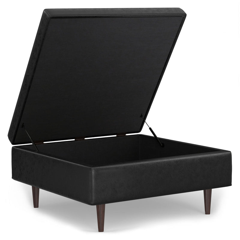 Shay - Large Square Coffee Table Storage Ottoman Mid-Century Style - R&R Furniture Gallery (Fountain Valley, CA)
