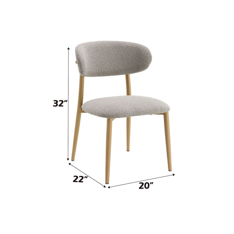 Kacey - Side Chair (Set of 2) - Gray Boucle & Natural - R&R Furniture Gallery (Fountain Valley, CA)