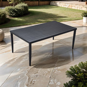 Life Outside outdoor patio dining table with tapered feet and umbrella hole, ideal for outdoor dining and entertaining.