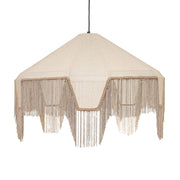 Buchanan - Fabric Fringed Angled Pendant Light - Natural - R&R Furniture Gallery (Fountain Valley, CA)