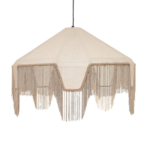 Buchanan - Fabric Fringed Angled Pendant Light - Natural - R&R Furniture Gallery (Fountain Valley, CA)